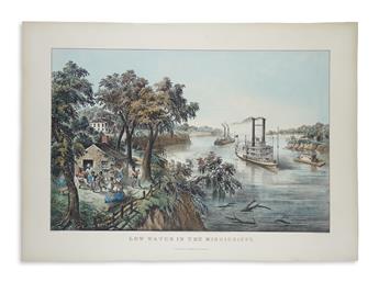 CURRIER & IVES. High Water in the Mississippi. * Low Water in the Mississippi.